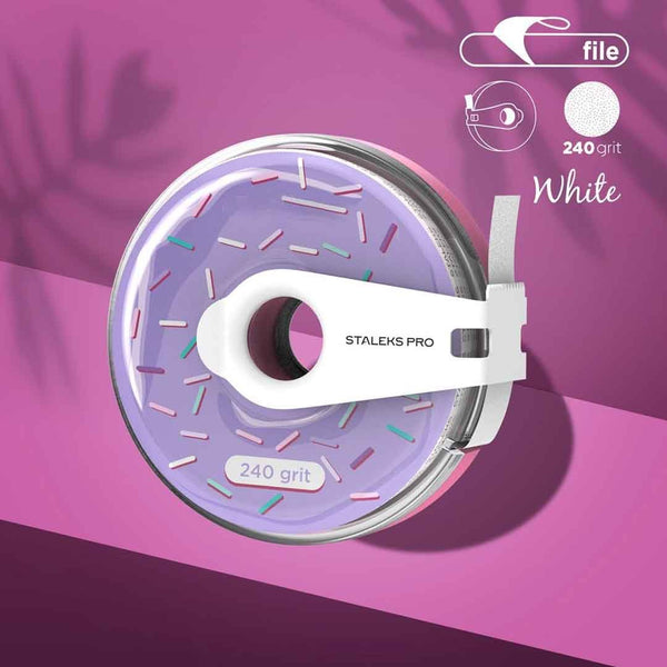 Disposable white abrasive tape EXPERT 240 grit in a plastic case
