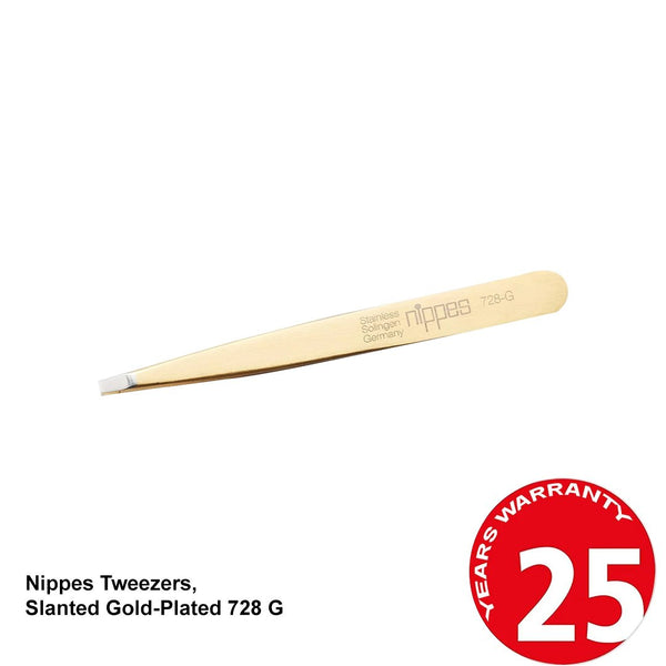 Nippes Tweezers, Slanted Gold-Plated 728 G
