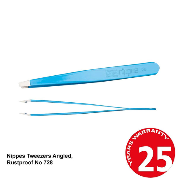 Nippes Tweezers Angled, Rustproof No 728