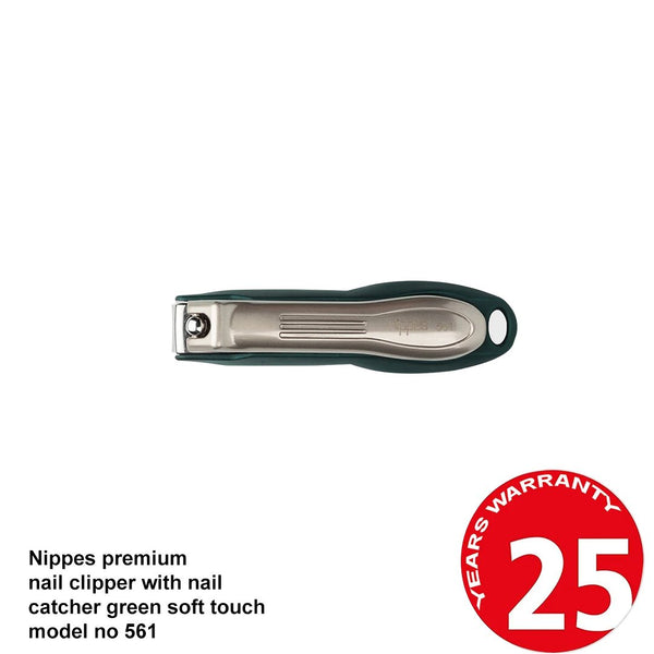 Nippes Premium Nail Clipper With Nail Catcher Green Soft Touch Model No 561