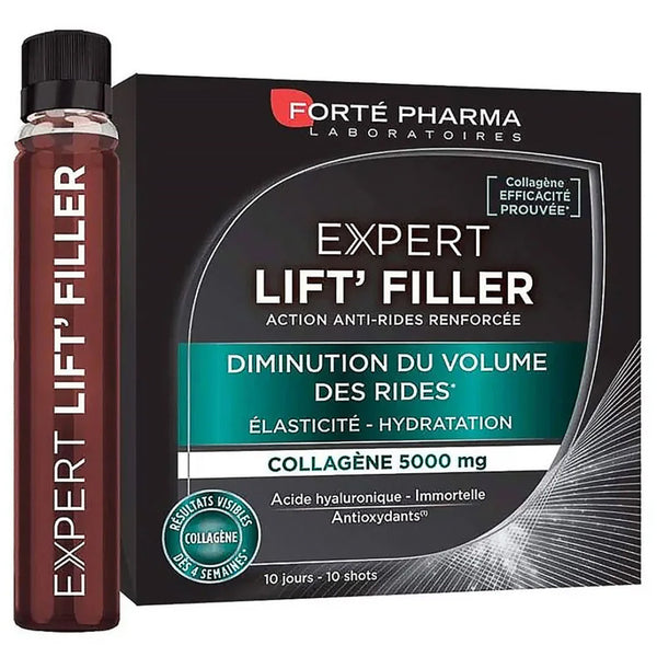 EXPERT LIFTFILLER - an innovation of triple action formula on the Nutricosmetics market to fight Skin ageing, Hydration loss, Loss of firmness and appearance of fine lines and wrinkles.