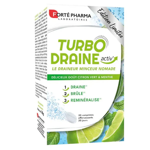 TURBODRAINE ACTIV - a perfect triple action formula in combination with fat burners to boost their action, or to start a slimming program.