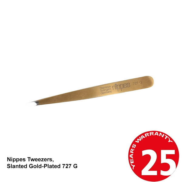 Nippes Tweezers, Slanted Gold-Plated 727 G