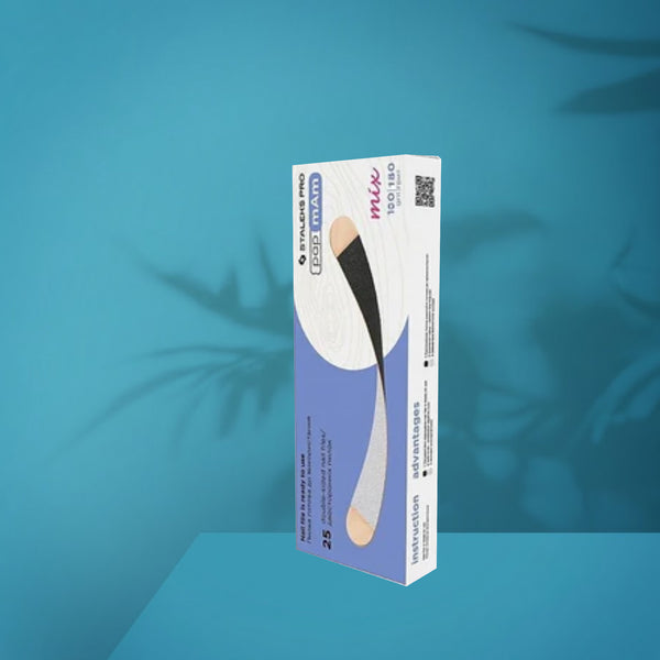 Straight Nail File on Wooden Base, 25 pcs